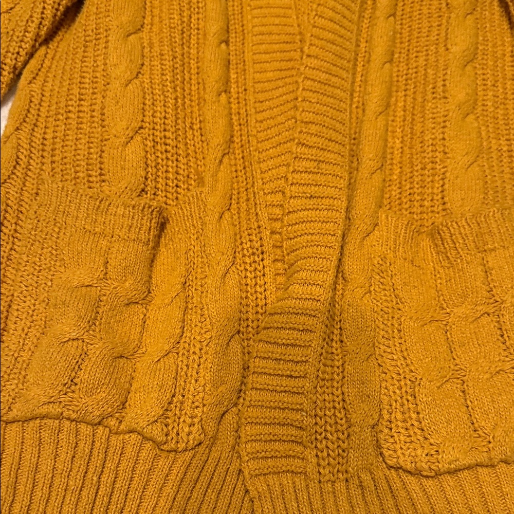 2 Cozy Mustard and Olive Cable Knit Sweaters - Picture 4 of 8
